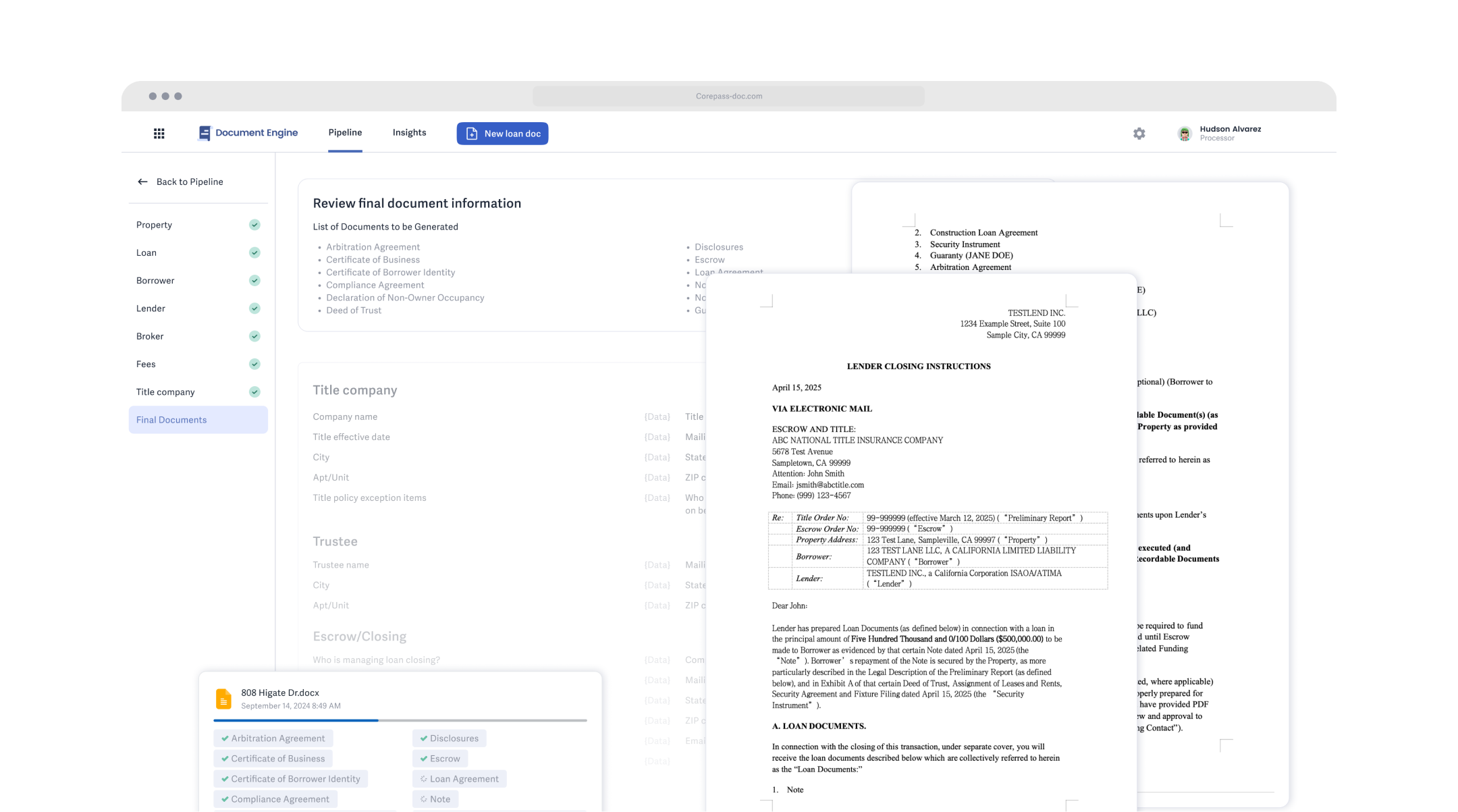 Instant Document Generation